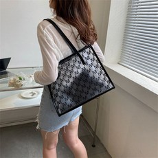 소리달 여성용 리프 반투명 숄더백 + 파우치 세트