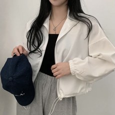 피어니스트 루즈핏 스트링 숏 베이직 야상