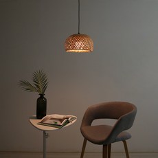 Miel 單燈吊燈, 藤編米色