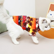 ArtiPet 夏季夏威夷海灘襯衫, 紅色