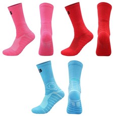 SNF 스포츠양말 3켤레 세트 JIA09, 55 PK, RD, SB