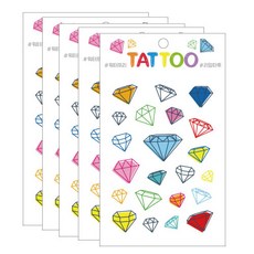 Petit 迷你紋身貼 TS007, 鑽石, 5個