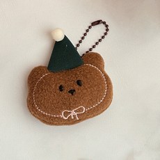 도림 생일 동물 자동차 인형 키링, 곰돌이, 1개