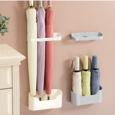 뉴립 미니멀 무타공 우산꽂이 세트, 1개, 화이트