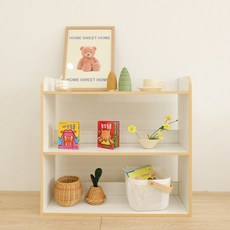 심플룸 유아용 책장, 화이트, 2단