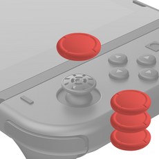 SPACE SHIELD 任天堂 Switch OLED 相容替換 Joy-Con 矽膠搖桿帽 4入組, 紅色, 1套, 單一商品