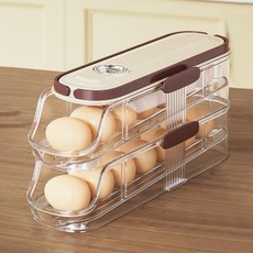 Ants 自動滾動雞蛋收納盒 1排2層, 1個, 象牙白