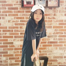 나노핏 아동용 언발 트임 뉴욕 롱 티셔츠