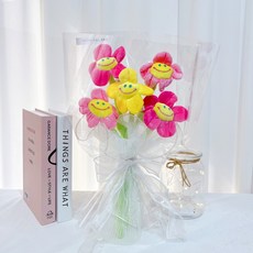 러블리팜 조화 오늘도 예쁘다 스마일 꽃다발, 1개, 핑크
