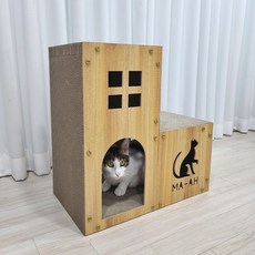 MAAH 貓階梯 躲貓貓屋 垂直貓抓板, 木質, 1個