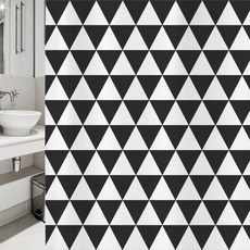 北歐風浴簾 1520*1880mm sc18+不鏽鋼掛鉤 12入+白色掛桿, 1套