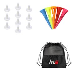 NAYASTYLE TPE 高爾夫標準球Tee GFYP-168-4 10入 + 塑膠高爾夫標準球Tee 175-2PU 5入 + 收納袋組合, 隨機出貨