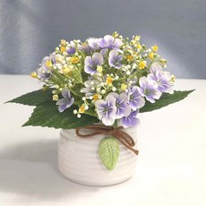 행복한마을 조화 금잔디 화분, 퍼플, 1개