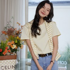 피어니스트 여성용 파스텔톤 무지 실켓 티셔츠