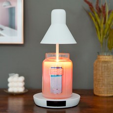 YANKEE CANDLE 遙控蠟燭加熱燈+蠟燭 L號+燈泡組 2入, 白色(蠟燭加熱燈)+Pink Sands(蠟燭)