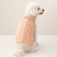 그루밍댕이 강아지 고양이 캔디코튼 민소매 니트, 핑크, 1개