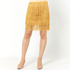 dancedome 3層流蘇裙 LDS12300, 米色