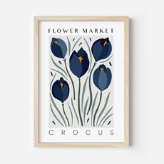 넥소르 캔버스 포스터 블루 플라워 그림 프레임 없음 typeB