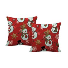 聖誕快樂 強烈紅色圖案 年末感 抱枕套 2入