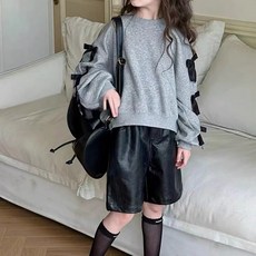 Iyumong 女童 Higumi 蝴蝶結日常大學T