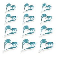 마켓감성 입체 하트 모양의 장식품 4종 x 3p 세트, 실버 + 민트블루