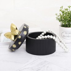 JCP 金色雕塑儲物罐 緞帶款 黑色, 1個