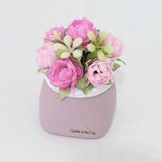 도시정원 미니 피오니 데이지 조화 소품, 핑크, 1개