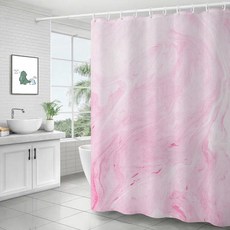 大理石紋浴簾 33粉紅色 180 x 180 cm, 33 Pink, 1個