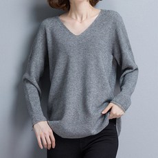 포플러앤씨 여성용 패드로 브이넥 니트