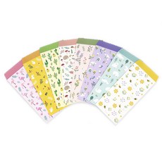 Maumdama 動物圖案集錦 直式信封 8款 x 5入組, 混色, 40枚