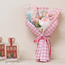 아스파시아 스위티 롤리팝 모루 플라워 꽃다발, 핑크