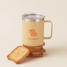 吐司先生髮廊不鏽鋼保溫杯, 375ml, 1個, 香腸