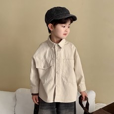 Starbean 兒童大口袋簡約襯衫外套