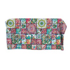 馬賽克花朵方形海灘巾 160 x 80 cm A_RD_980, 混合色, 1個