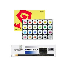 신한화구 샤미포스터 물감 20ml + 톰보 모노J 4B 12p, 24색