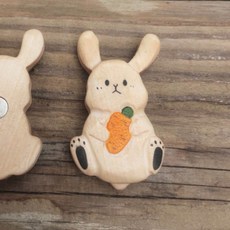 Coco Mart 兔子倉鼠磁鐵擺件 廚房裝飾 2入, 胡蘿蔔兔子