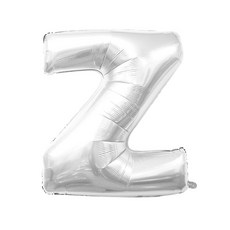WOW PARTY KOREA 字母Z氣球 小, 銀色, 15個