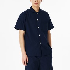 JAJU 남성용 통기성 60수 컬러 반팔 면 파자마 셔츠