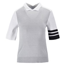 HALEY 女性五分袖翻領短袖針織衫 HU-TT1003