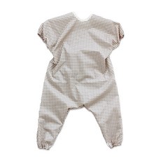 Soabe Gallag 幼兒全身美術畫畫衣 短袖 + 防水收納袋 套組, 米色