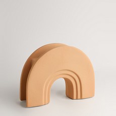 J.OWL U形簡約室內裝飾白瓷花盆, 米色