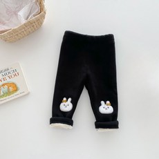 STARDOOR 兒童兔子貼片刷毛褲