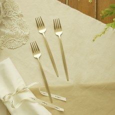 Nothyang 韓式黃銅皇家西餐叉, 金色, 3個