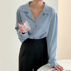 앤드스타일 여성용 D3 로랑 카라 루즈 셔츠 블라우스 261354