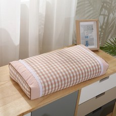 순잠 눌리지 않는 탄탄한 지지력 메밀 베개, 핑크, 1개