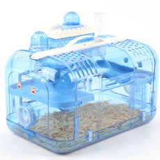 에이스펫 크리스탈 존 2층 투명 햄스터 케이지, 블루, 1개