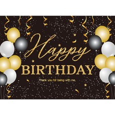 派對道具 生日橫幅 H09, 黑色