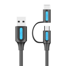 VEnTIOn 威迅 雙色 2in1 5-pin Type-C 高速充電線 CQD, 1m, 混合顏色, 1個