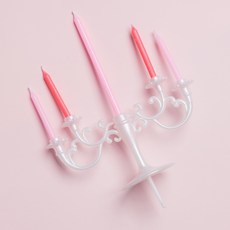 joyparty 吊燈造型生日蠟燭, 粉紅色, 2個