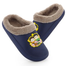 孩童卡通圖案造型刷絨拖鞋